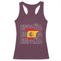 Espana Spain Map Pride Spanish Flag Racerback Tank Top
