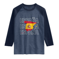 Espana Spain Map Pride Spanish Flag Raglan Shirt