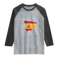 Espana Spain Map Pride Spanish Flag Raglan Shirt