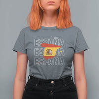 Espana Spain Map Pride Spanish Flag T Shirt For Women