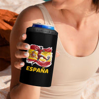 Spain Espana Soccer Football Fan Spanish Flag 4 in 1 Can Cooler Tumbler