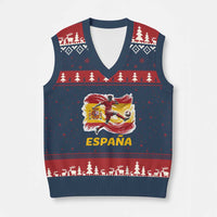 Spain Espana Soccer Football Fan Spanish Flag V-Neck Knit Sweater Vest