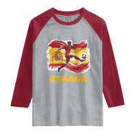 Spain Espana Soccer Football Fan Spanish Flag Raglan Shirt