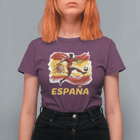 Spain Espana Soccer Football Fan Spanish Flag T Shirt For Women