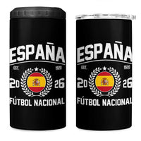 Spain 2026 Soccer Football Fan Spanish Flag 4 in 1 Can Cooler Tumbler