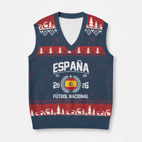 Spain 2026 Soccer Football Fan Spanish Flag V-Neck Knit Sweater Vest