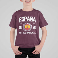 Spain 2026 Soccer Football Fan Spanish Flag T Shirt For Kid