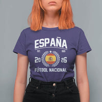 Spain 2026 Soccer Football Fan Spanish Flag T Shirt For Women