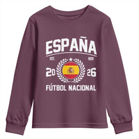 Spain 2026 Soccer Football Fan Spanish Flag Youth Sweatshirt