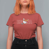 Espana Spain Soccer Football T Shirt For Women Silly Goose Spanish Flag Fan Supporter