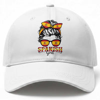 Espana Spain Messy Bun Girl Spanish Flag Baseball Cap