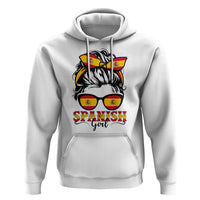 Espana Spain Messy Bun Girl Spanish Flag Hoodie