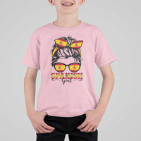 Espana Spain Messy Bun Girl Spanish Flag T Shirt For Kid