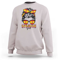Espana Spain Messy Bun Girl Spanish Flag Sweatshirt