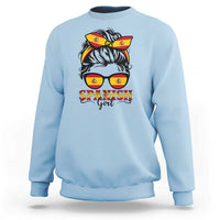 Espana Spain Messy Bun Girl Spanish Flag Sweatshirt