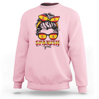 Espana Spain Messy Bun Girl Spanish Flag Sweatshirt