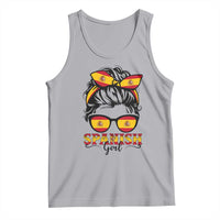 Espana Spain Messy Bun Girl Spanish Flag Tank Top
