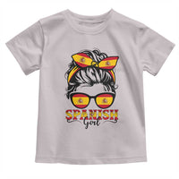 Espana Spain Messy Bun Girl Spanish Flag Toddler T Shirt