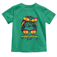 Espana Spain Messy Bun Girl Spanish Flag Toddler T Shirt