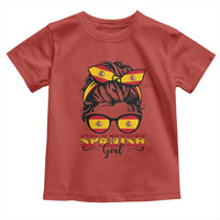Espana Spain Messy Bun Girl Spanish Flag Toddler T Shirt