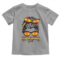 Espana Spain Messy Bun Girl Spanish Flag Toddler T Shirt