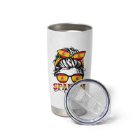 Espana Spain Messy Bun Girl Spanish Flag Tumbler Cup