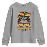 Espana Spain Messy Bun Girl Spanish Flag Youth Sweatshirt