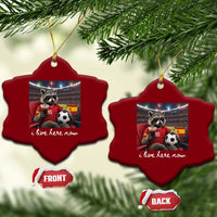 Espana Spain Soccer Football Fan Spanish Flag Ceramic Ornament Funny Raccoon I Live Here Now