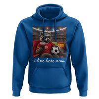 Espana Spain Soccer Football Fan Spanish Flag Hoodie Funny Raccoon I Live Here Now