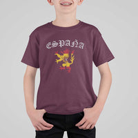 Espana Spain Lion Spanish Flag Spaniard Pride T Shirt For Kid