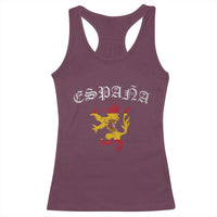 Espana Spain Lion Spanish Flag Spaniard Pride Racerback Tank Top