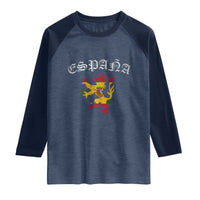 Espana Spain Lion Spanish Flag Spaniard Pride Raglan Shirt