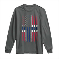 Norwegian Roots Half American Flag USA Norway Pride Long Sleeve Shirt