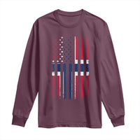 Norwegian Roots Half American Flag USA Norway Pride Long Sleeve Shirt