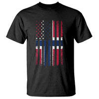 Norwegian Roots Half American Flag USA Norway Pride T Shirt