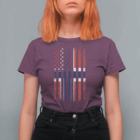 Norwegian Roots Half American Flag USA Norway Pride T Shirt For Women