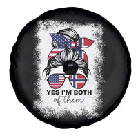 Yes I'm Both of Them Half Norwegian American Spare Tire Cover