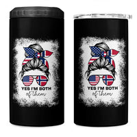 Yes I'm Both of Them Half Norwegian American 4 in 1 Can Cooler Tumbler