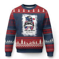 Yes I'm Both of Them Half Norwegian American Ugly Christmas Sweater