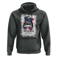 Yes I'm Both of Them Half Norwegian American Hoodie
