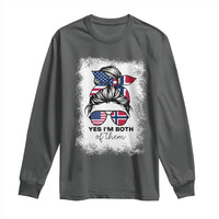 Yes I'm Both of Them Half Norwegian American Long Sleeve Shirt