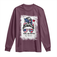 Yes I'm Both of Them Half Norwegian American Long Sleeve Shirt
