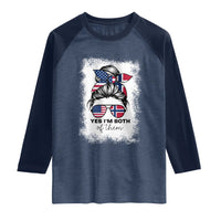 Yes I'm Both of Them Half Norwegian American Raglan Shirt