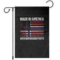 Made in America with Norwegian Parts Garden Flag Half American Flag USA Norway Pride