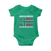Made in America with Norwegian Parts Baby Onesie Half American Flag USA Norway Pride