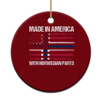 Made in America with Norwegian Parts Ceramic Ornament Half American Flag USA Norway Pride