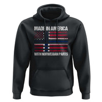 Made in America with Norwegian Parts Hoodie Half American Flag USA Norway Pride