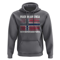 Made in America with Norwegian Parts Hoodie Half American Flag USA Norway Pride