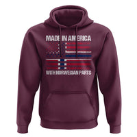 Made in America with Norwegian Parts Hoodie Half American Flag USA Norway Pride
