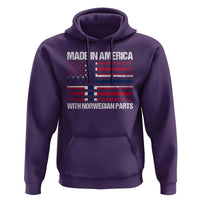 Made in America with Norwegian Parts Hoodie Half American Flag USA Norway Pride
